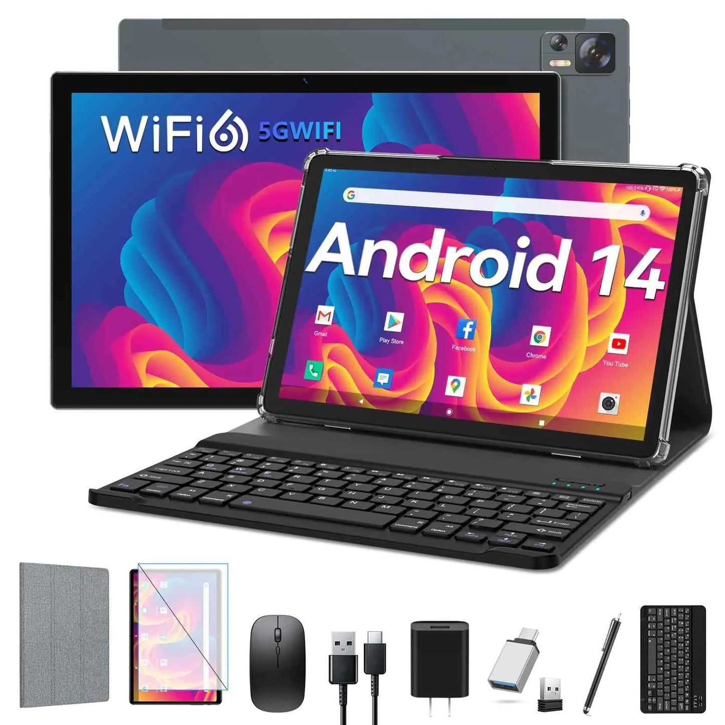 2025 EITOMIN Android 14 Tablet โ 10.1โ FHD, Octa-Core, WiFi 6