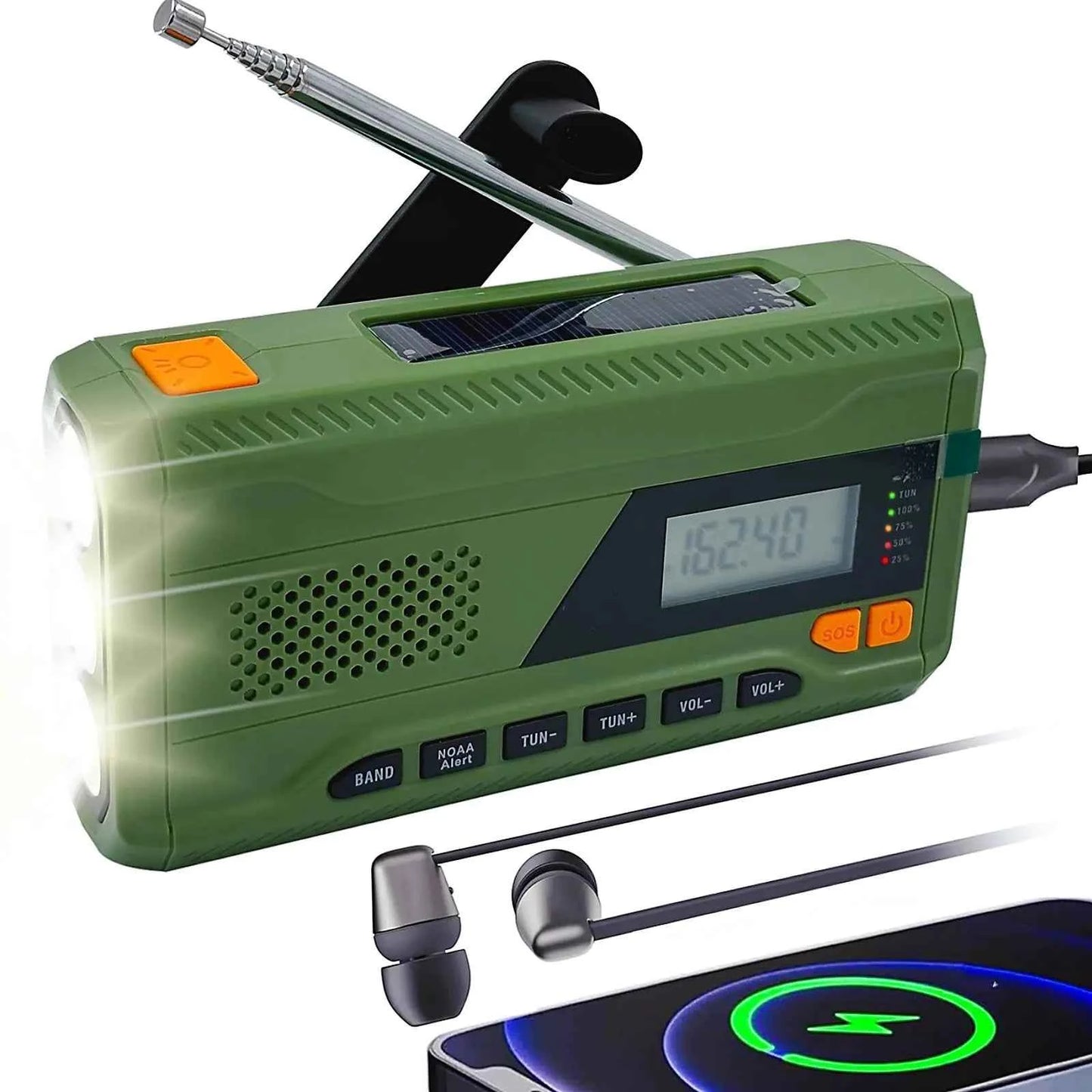 iRonsnow Emergency Weather Radio – FM/AM/WB with 4500mAh Power Bank