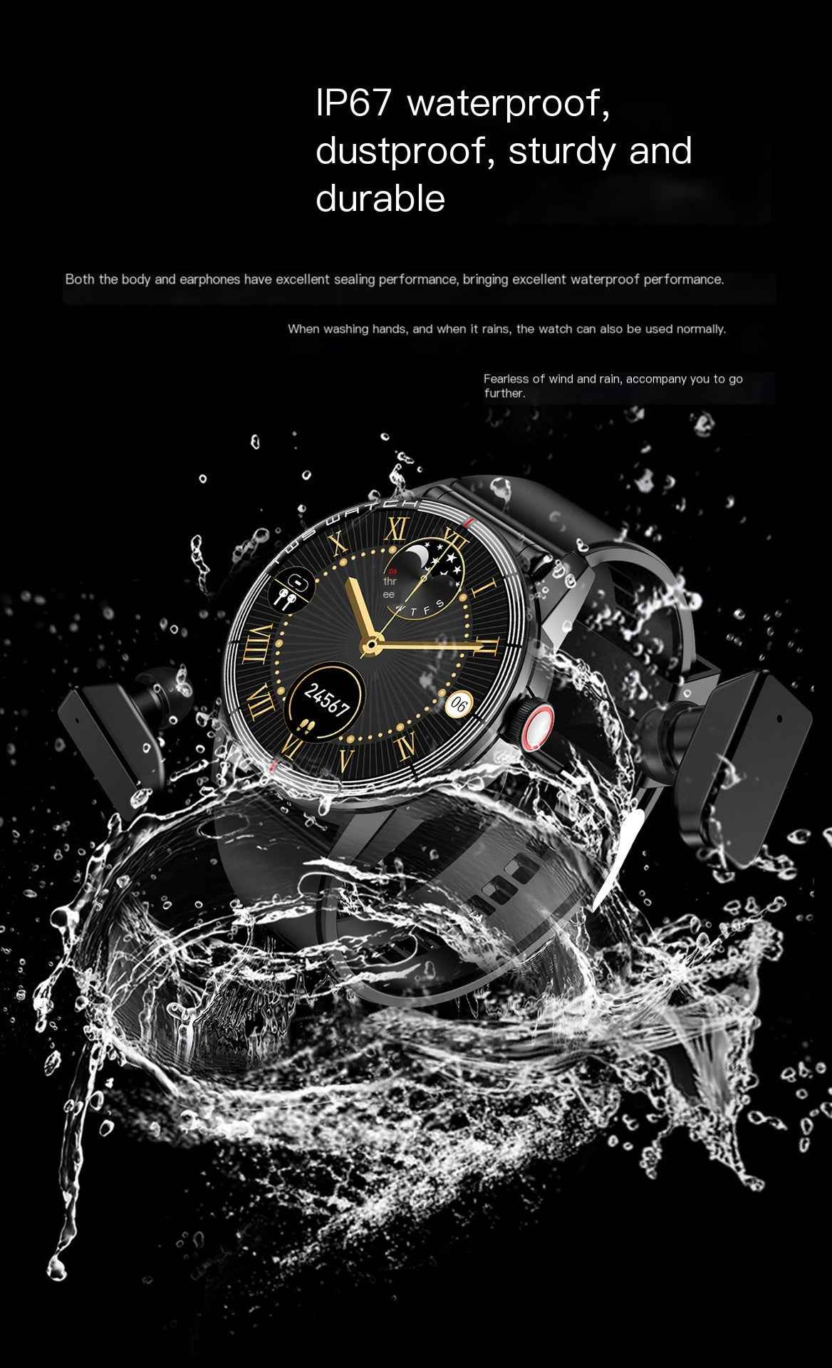 R6 V22 TWS Smartwatch with Heart Rate & Blood Oxygen