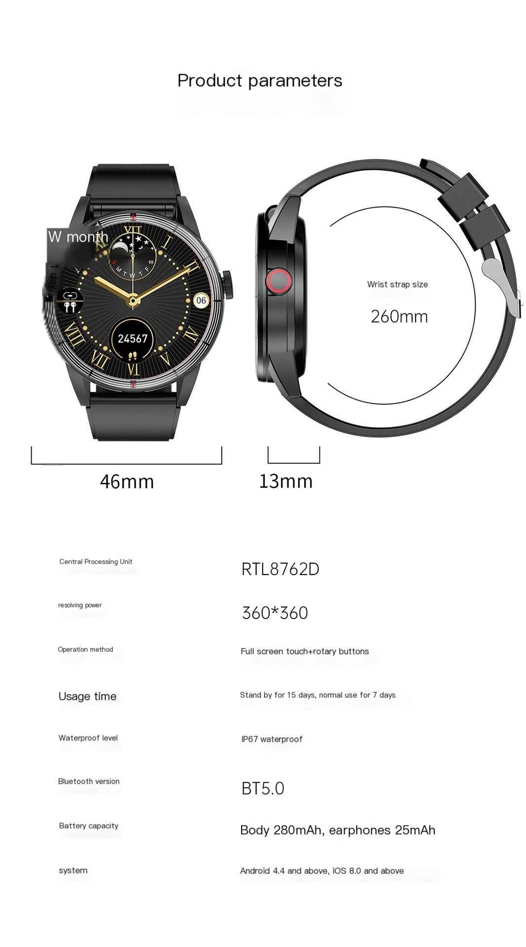 R6 V22 TWS Smartwatch with Heart Rate & Blood Oxygen
