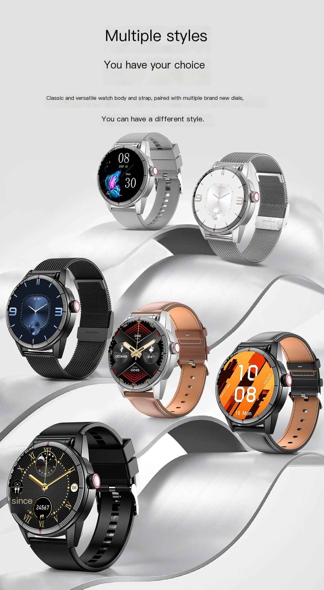 R6 V22 TWS Smartwatch with Heart Rate & Blood Oxygen