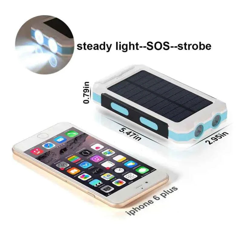 Jumbo Capacity 20,000 mAh Waterproof Solar Power Bank