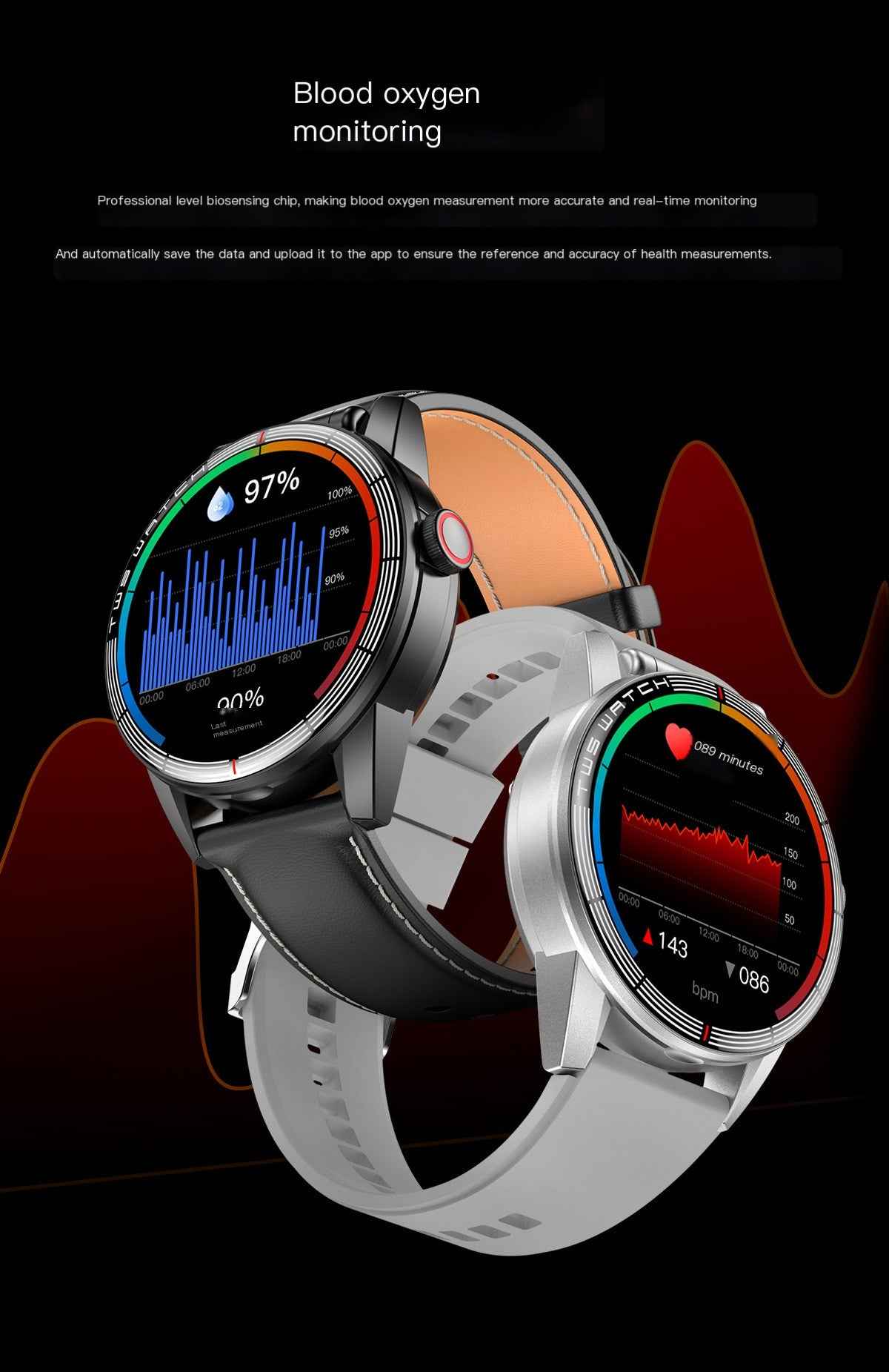 R6 V22 TWS Smartwatch with Heart Rate & Blood Oxygen
