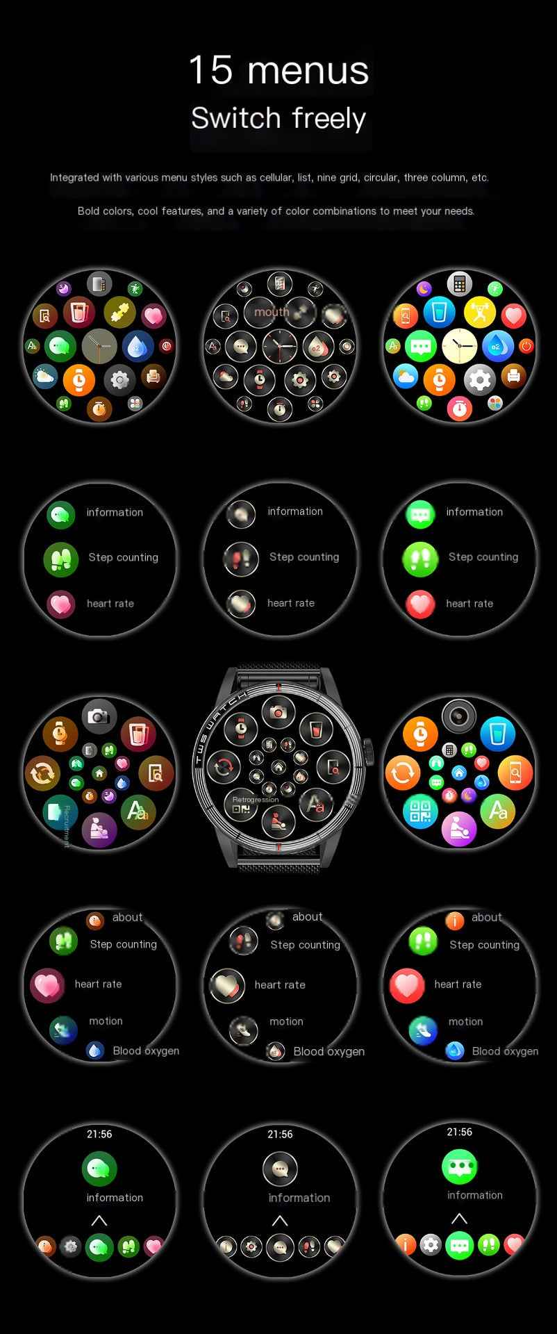 R6 V22 TWS Smartwatch with Heart Rate & Blood Oxygen